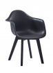 SAM® Schalenstuhl schwarz mit schwarzlackiertem Buchengestell LUIS