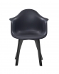 SAM® Schalenstuhl schwarz mit schwarzlackiertem Buchengestell LUIS