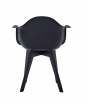 SAM® Schalenstuhl schwarz mit schwarzlackiertem Buchengestell LUIS