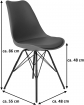 Essgruppe 120 cm Akazie cognacfarben V-Gestell schwarz mit 4 Stühlen VIENNA