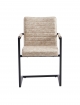 Esszimmerstuhl Freischwinger Beige Stoffbezug Eisengestell PARZIVO