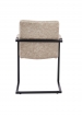 Esszimmerstuhl Freischwinger Beige Stoffbezug Eisengestell PARZIVO
