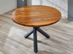 SAM® Tischgruppe Essgruppe 5tlg. Akazie cognac rund schwarz ISABELLA