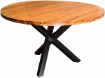 SAM® Tischgruppe Essgruppe 5tlg. Akazie cognac rund schwarz ISABELLA