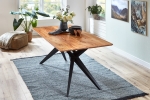 SAM® Esstisch Akazie Natur massiv schwarz 180 x 90 cm schweizer Kante HEIDI