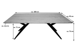 SAM® Esstisch Akazie Natur massiv schwarz 180 x 90 cm schweizer Kante HEIDI