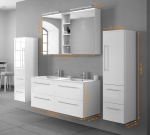 SAM® Badmöbel Set 4tlg Doppelwaschtisch 120 cm trüffeleiche VALERIE