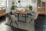  Esstisch Baumkante massiv Akazie nussbaum 140 x 80 schwarz LIAM