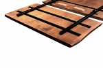 SAM® Esstisch Baumkante Akazie natur 220 (320 ) x 100 Ansteckplatten schwarz ADINA