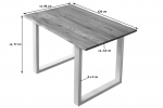  Esstisch Baumkante Massiv Wildeiche 120 x 80 weiß SESSA