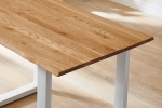  Esstisch Baumkante Massiv Wildeiche 120 x 80 weiß SESSA