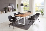  Esstisch Baumkante Massiv Wildeiche 220 x 100 weiß SESSA