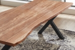  Esstisch Baumkante massiv Akazie natur 220 x 100 X-Gestell schwarz XANTEN