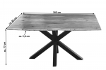 Esstisch Baumkante massiv Akazie natur 160 cm Spider-Gestell schwarz QUINCY