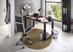 SAM® Baumkante Schreibtisch massiv Akazie nussbaum 180x90 schwarz PALMA