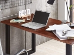 SAM® Baumkante Schreibtisch massiv Akazie nussbaum 120x80 schwarz PALMA
