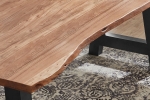  Esstisch Baumkante massiv Akazie Natur 160 x 85 A-Gestell schwarz ATHEN