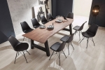  Esstisch Baumkante massiv Akazie Natur 160 x 85 A-Gestell schwarz ATHEN
