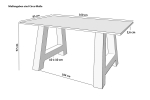  Esstisch Baumkante massiv Akazie Natur 160 x 85 A-Gestell schwarz ATHEN