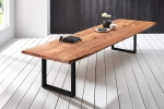  Esstisch Baumkante massiv Akazie natur 240 x 110 schwarz VALIN