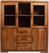 Highboard 140 x 45 x 150 cm Akazienholz nussbaumfarben SARAH