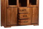 Highboard 140 x 45 x 150 cm Akazienholz nussbaumfarben SARAH
