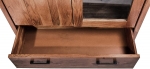 Vitrine 105 x 45 x 200 cm Akazienholz massiv nussbaumfarben SARAH