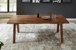 Esstisch Baumkante massiv Akazie nuss 200 x 100 A-Holzgestell nussbaumfarben NELE