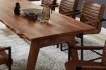 Esstisch Baumkante massiv Akazie nuss 200 x 100 A-Holzgestell nussbaumfarben NELE