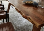 Esstisch Baumkante massiv Akazie nuss 200 x 100 A-Holzgestell nussbaumfarben NELE