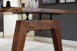 Esstisch Baumkante massiv Akazie nuss 200 x 100 A-Holzgestell nussbaumfarben NELE