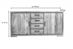 Sideboard 176 cm Akazienholz naturfarben SARAH