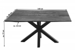 Esstisch Baumkante massiv Akazie nussbaum 140 cm Spider-Gestell schwarz QUINCY