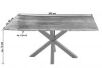  Esstisch Baumkante massiv Akazie natur 180 cm Spider-Gestell silber QUINCY