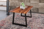 SAM® Baumkante Esstisch massiv Akazie cognac 140 cm schwarz VIENNA