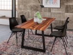 SAM® Baumkante Esstisch massiv Akazie cognac 140 cm schwarz VIENNA
