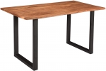  Esstisch Baumkante massiv Akazie natur 130 x 75 cm U-Gestell schwarz INSA