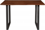  Esstisch Baumkante massiv Akazie nussbaum 130 x 75 cm U-Gestell schwarz INSA