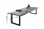  Esstisch Baumkante massiv Akazie natur 240 x 110 silber VALIN