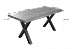  Esstisch Baumkante massiv Akazie natur 280 x 100 schwarz X-Gestell XEREZ