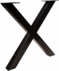 SAM® Esstisch Baumkante massiv Akazie natur 240 x 100 schwarz X-Gestell XEREZ