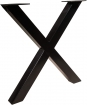  Esstisch Baumkante massiv Akazie nussbaumfarben 180 x 90 schwarz X-Gestell XEREZ