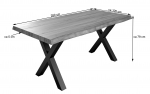  Esstisch Baumkante massiv Akazie nussbaumfarben 280 x 100 schwarz X-Gestell XEREZ