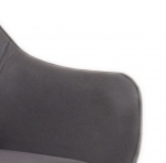 SAM® Esszimmer Armlehnstuhl Stoffbezug Anthrazit, Schwarze Metallfüße ELLI