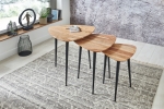 Beistelltisch-Set Akazie 40x40, 50x50 & 60x60 cm natur schwarz ELSA