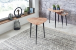 Beistelltisch-Set Akazie 40x40, 50x50 & 60x60 cm natur schwarz ELSA