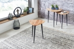 Beistelltisch-Set Akazie 40x40, 50x50 & 60x60 cm natur schwarz ELSA