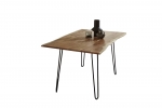 Esstisch Baumkante massiv Akazie natur 80x80 Hairpin-Gestell schwarz HANNAH