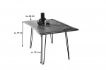 Esstisch Baumkante massiv Akazie natur 80x80 Hairpin-Gestell schwarz HANNAH
