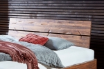  Schwebebett Holzbett Akazienholz 180 x 200 cm geteiltes Kopfteil LANZAROTE